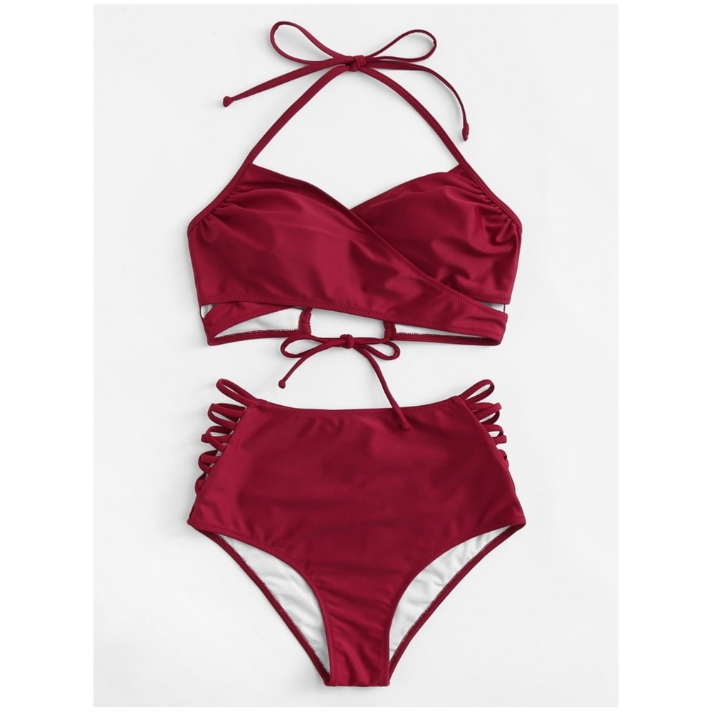 Plus size Maroon bikini 1x